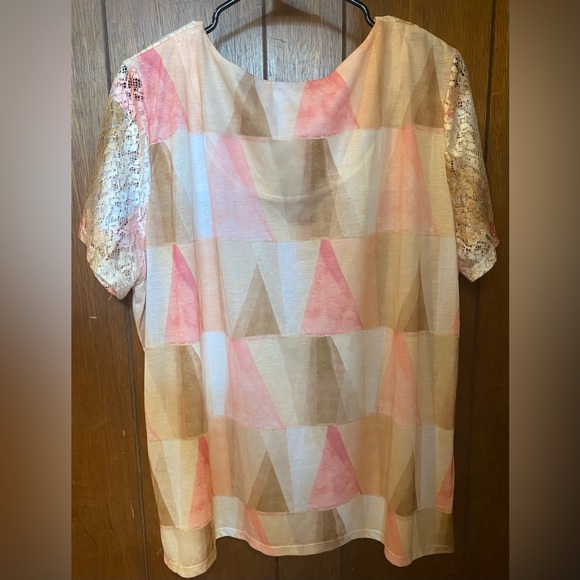 Alfred Dunner Lace Sleeve Shirt - Picture 2 of 4